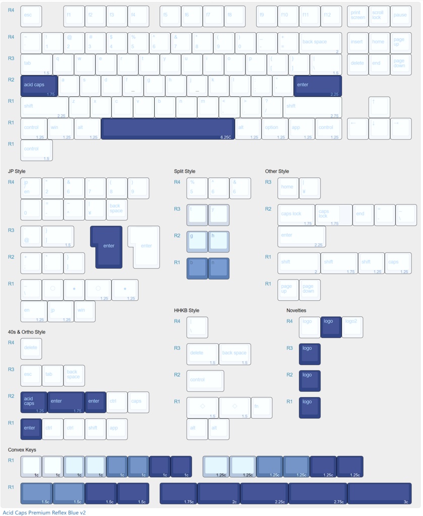 キーボード Acid Caps Premium \"Reflex Blue\" Acid Caps “Premium”」Reflex Blue R2