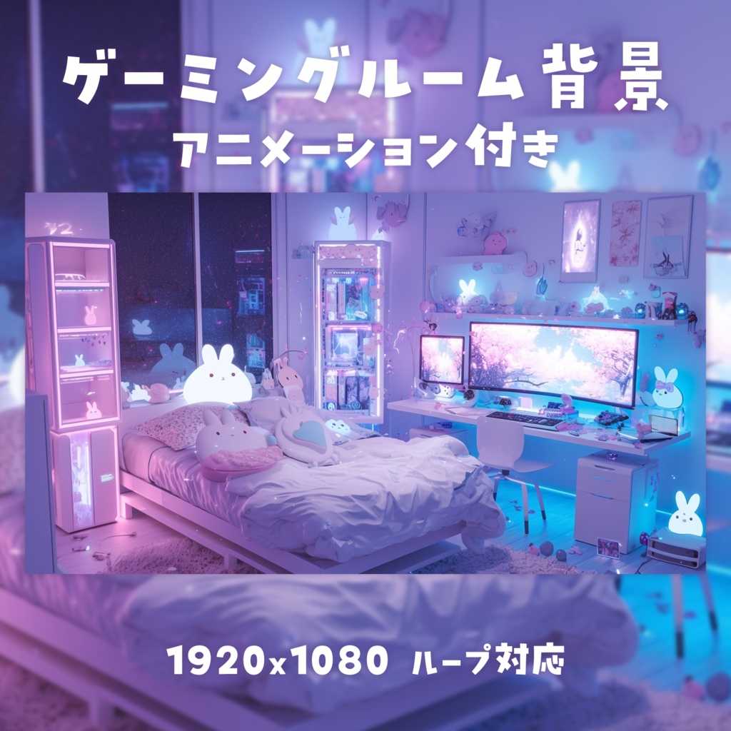 【動く背景素材】ゲーミングルーム背景