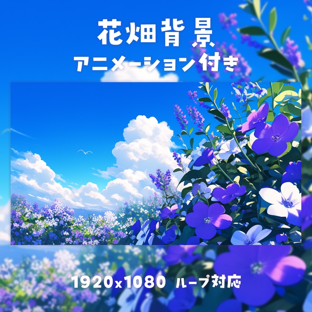 【動く背景素材】花畑背景