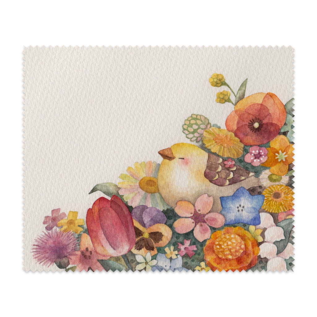 メガネ拭き　お花と鳥