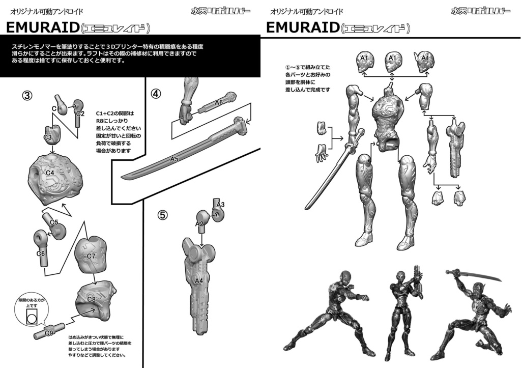 オリジナル可動フィギュア エミュレイド 水天リボルバー Booth