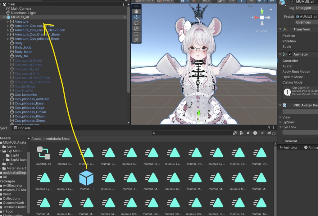 コミュニティ版 inemuriXspree様オリジナル3Dモデル「MUMUS」FaceTracking_Setting