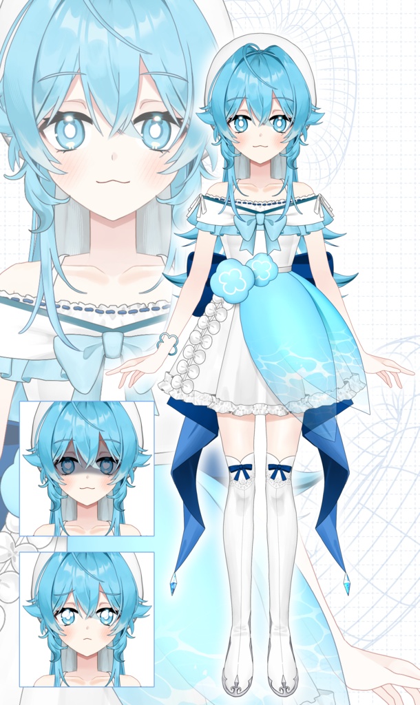 【練習用/汎用】クラゲモチーフ【パーツ分け済みPSDデータ】