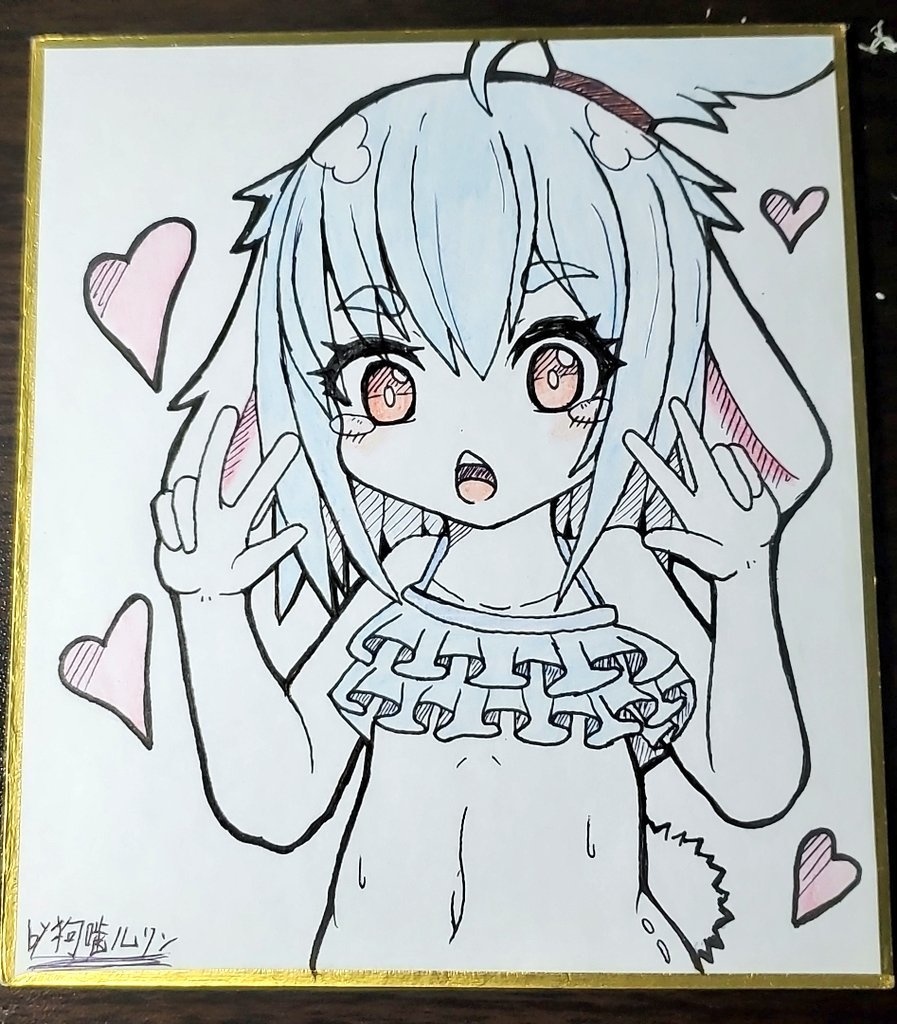 色紙第一弾「うなぎの水着だぶるぴーす」