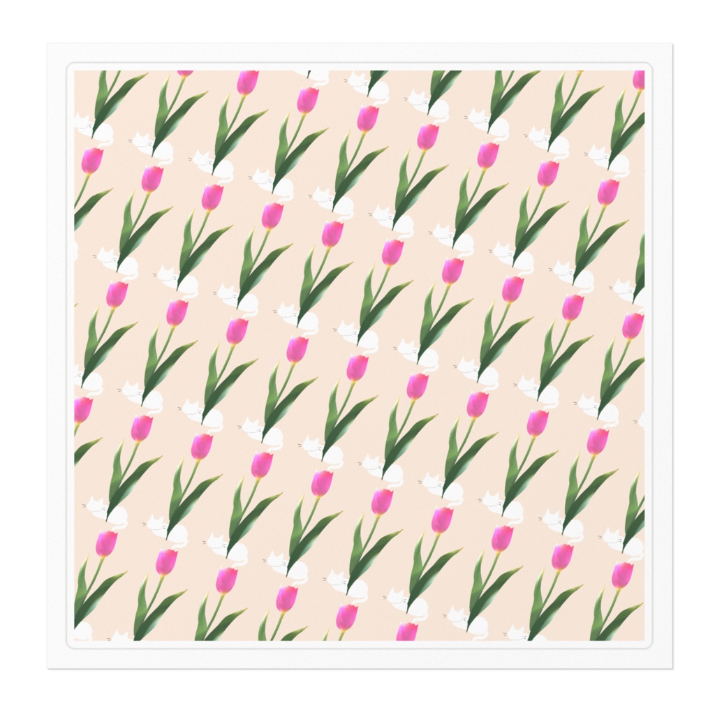 ねことチューリップ ステッカー