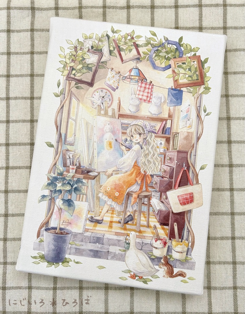 キャンバスプリント「ひだまりのアトリエにて」柄