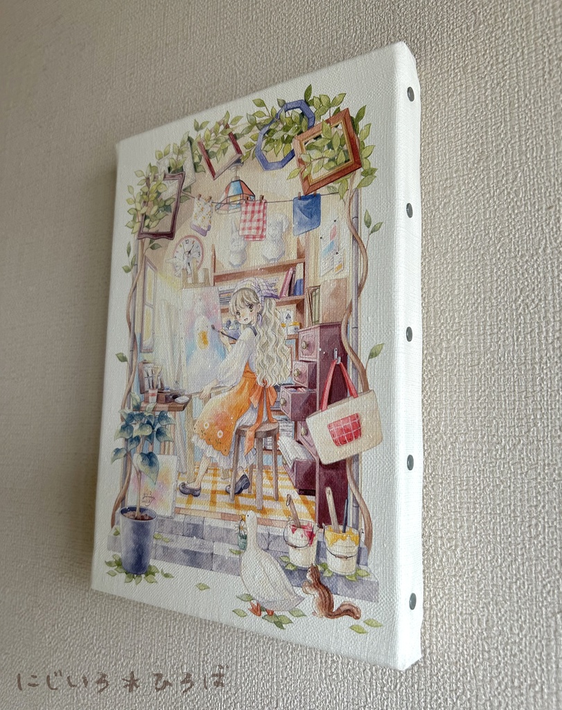 キャンバスプリント「ひだまりのアトリエにて」柄