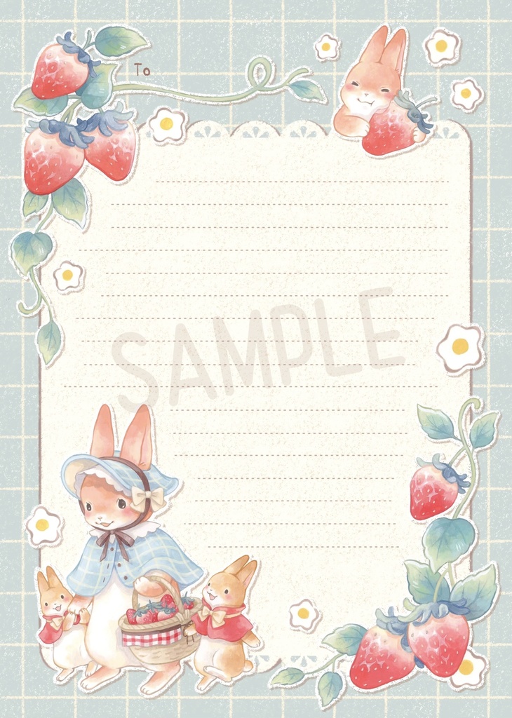 うさぎ×いちごレターセット