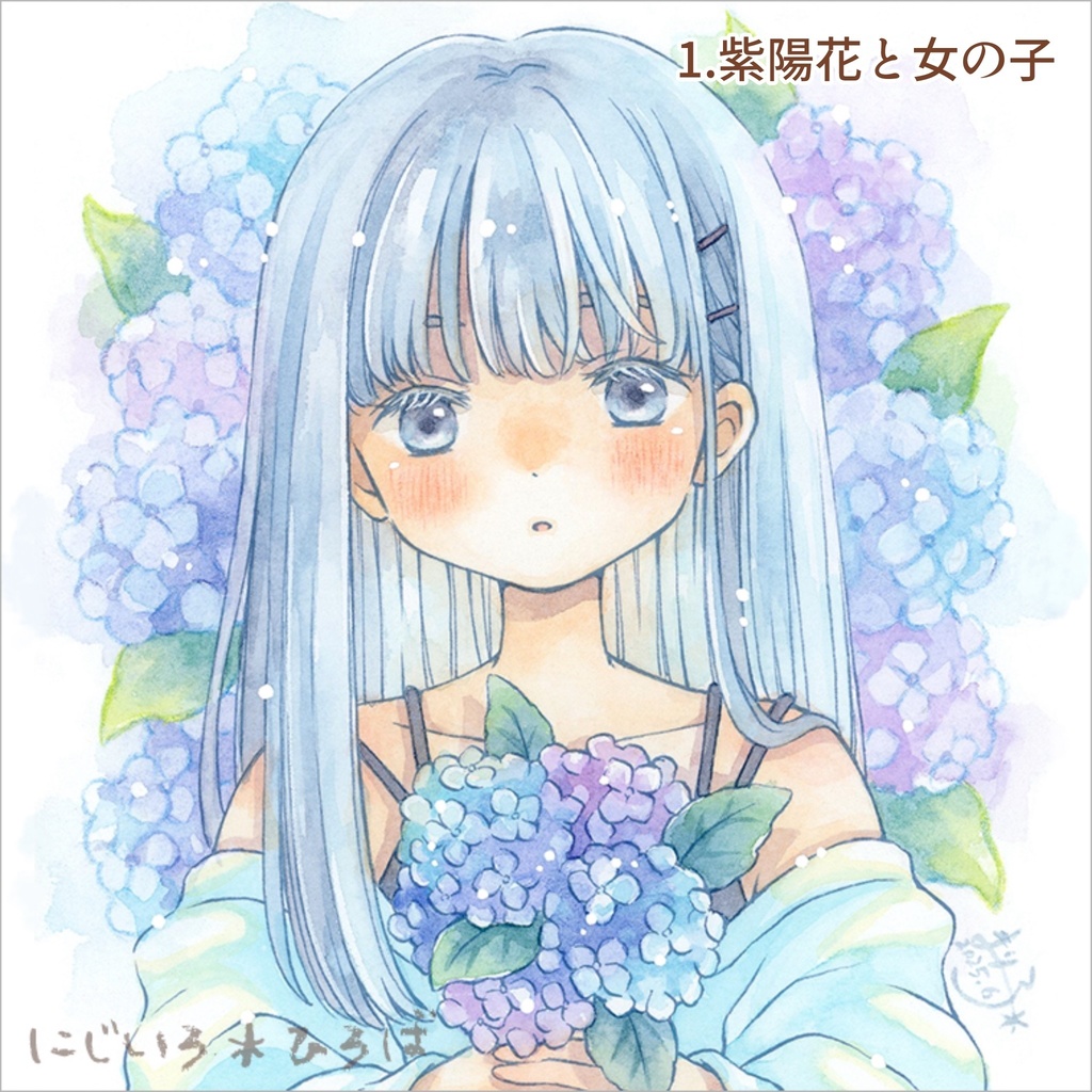 花と女の子ステッカー 2種