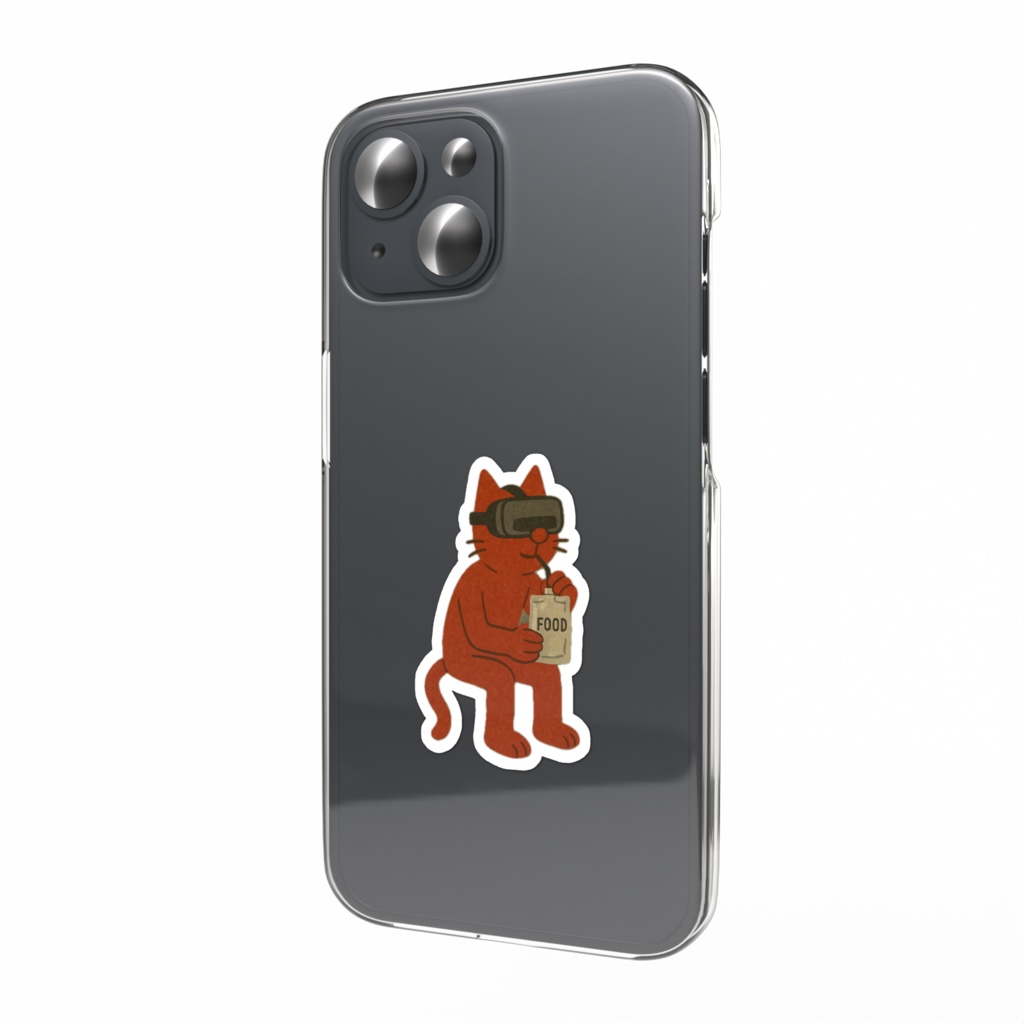 VR食事中ネコ太 ステッカー