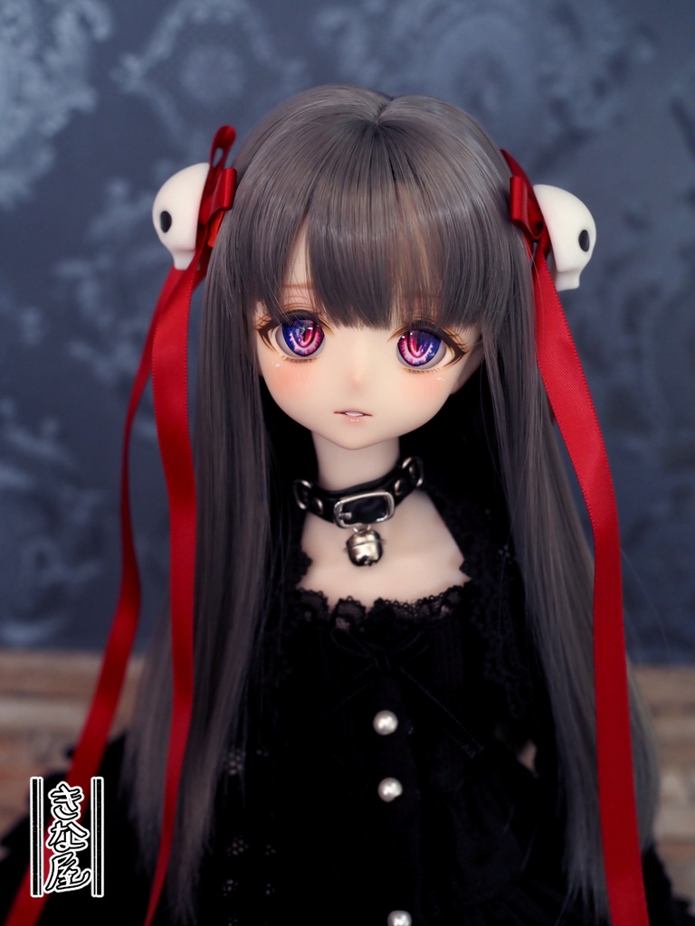 【ドール用】ヘアアクセ 髑髏リボン