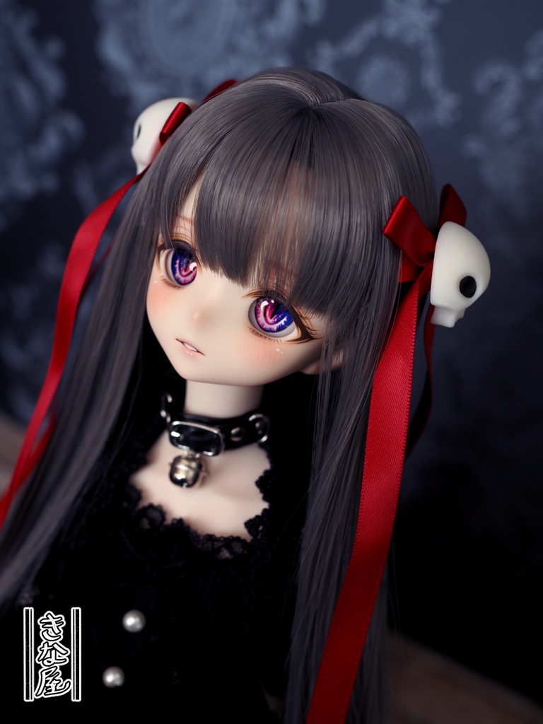 【ドール用】ヘアアクセ 髑髏リボン