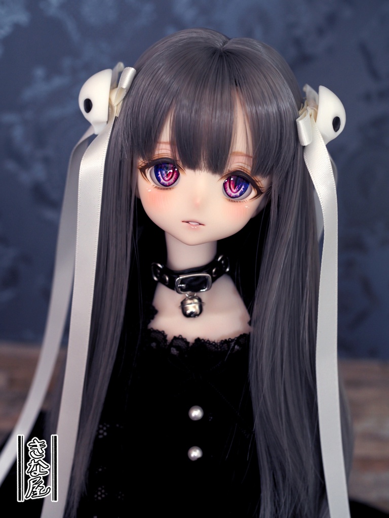 【ドール用】ヘアアクセ 髑髏リボン