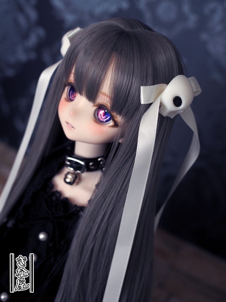 【ドール用】ヘアアクセ 髑髏リボン