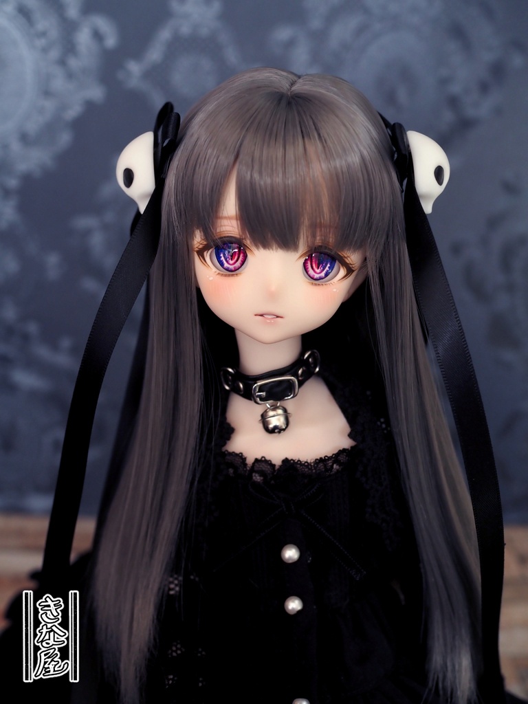 【ドール用】ヘアアクセ　髑髏リボン
