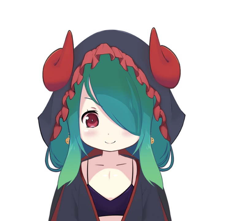 Live2Dモデル赤い角の少女