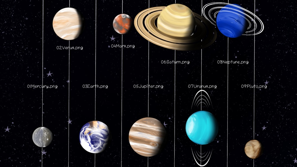 画像素材『9 Planets』