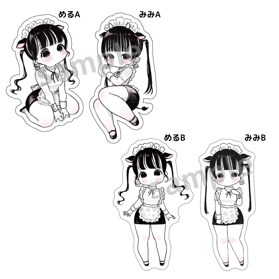  めるてぃ~みるく デフォルメ ステッカー（全4種）