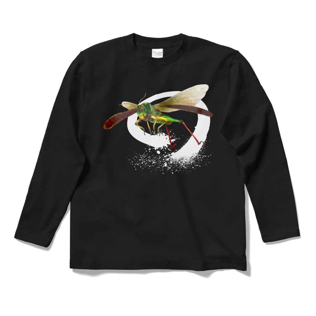 長袖トノサマバッタTシャツ - 黒
