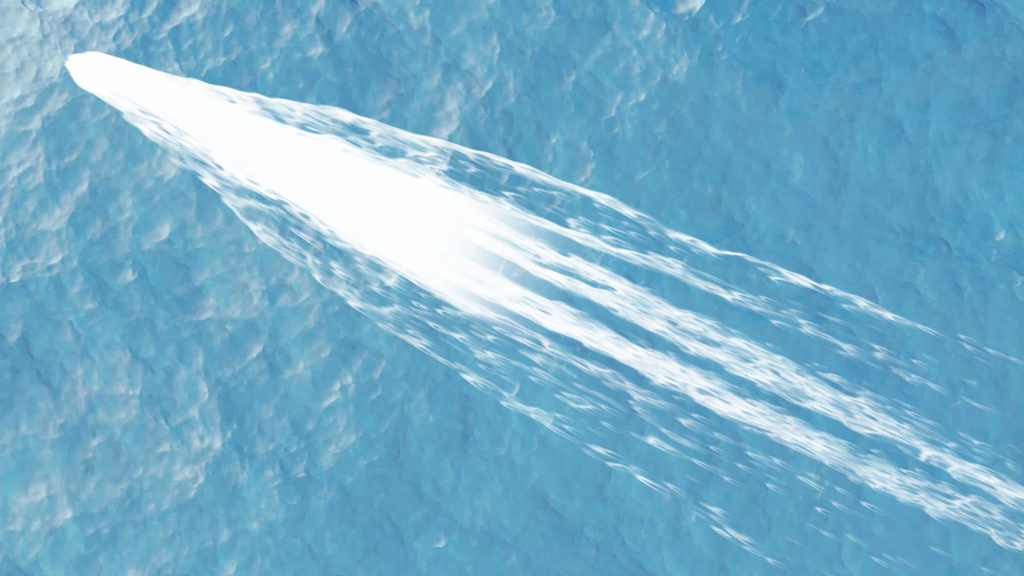 動く背景/海 スマホ用001「超大型艦の航跡」