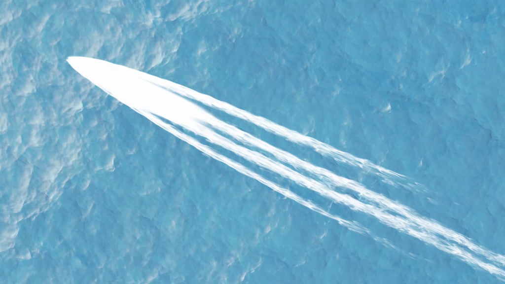 動く背景/海 スマホ用003「中型艦の航跡」