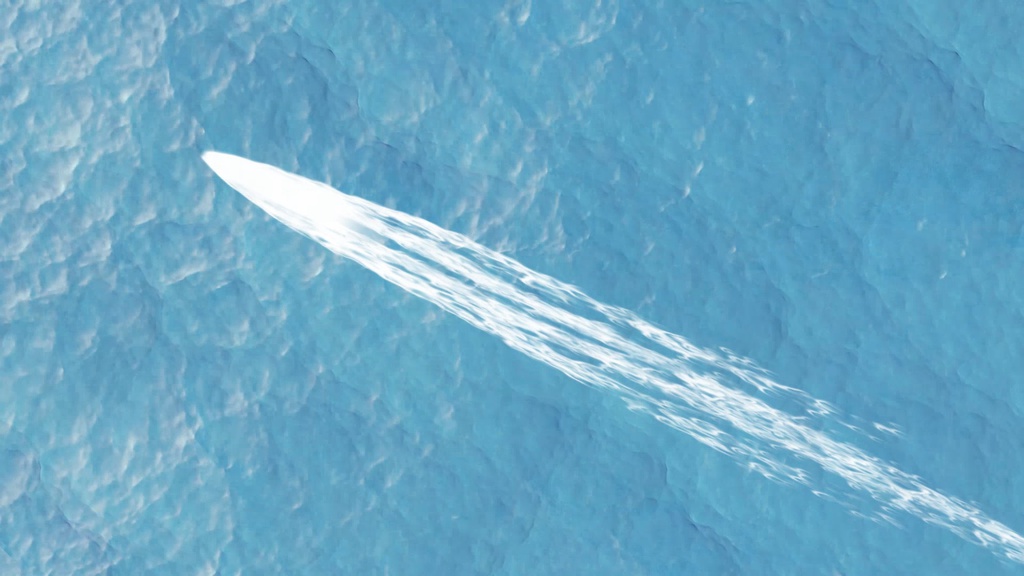 動く背景/海 スマホ用004「小型艦の航跡」