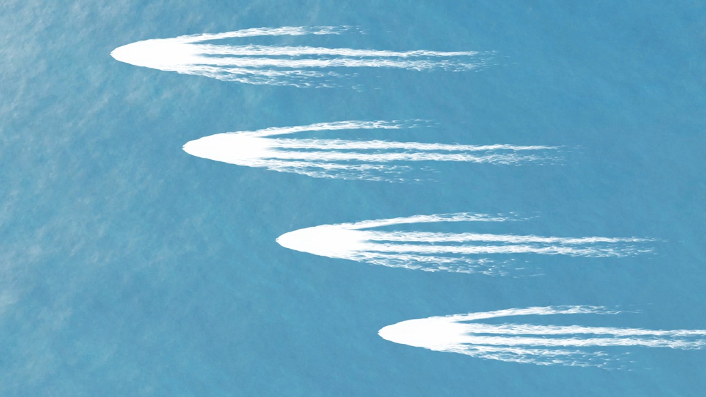 動く背景/海 タブレット用004「陣形No.4」