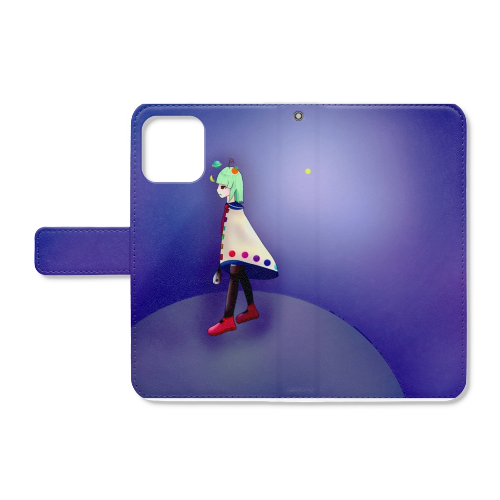 滲音かこい　手帳型iPhoneケース12/12Proストラップ穴あり