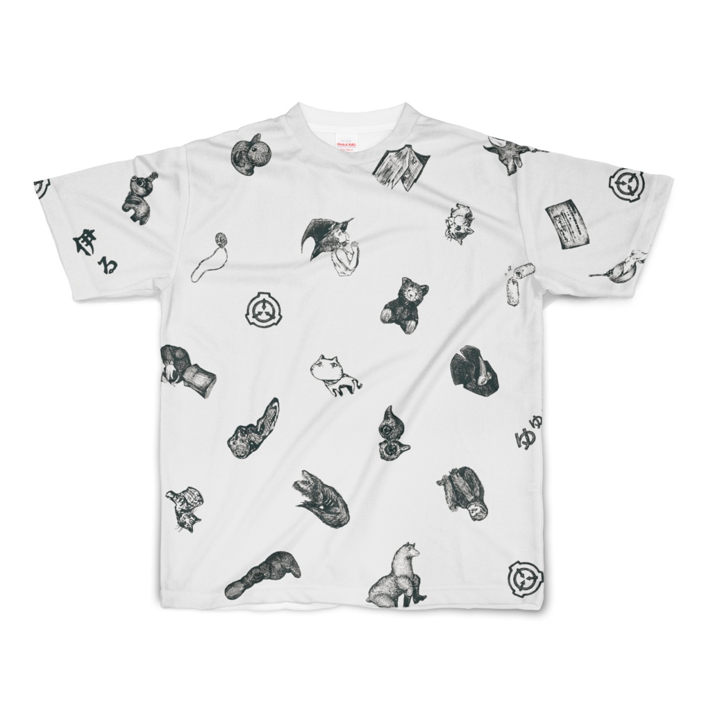 【SCP Foundation】SCiP手描き風Tシャツ(白地/両面印刷)【収デン4】