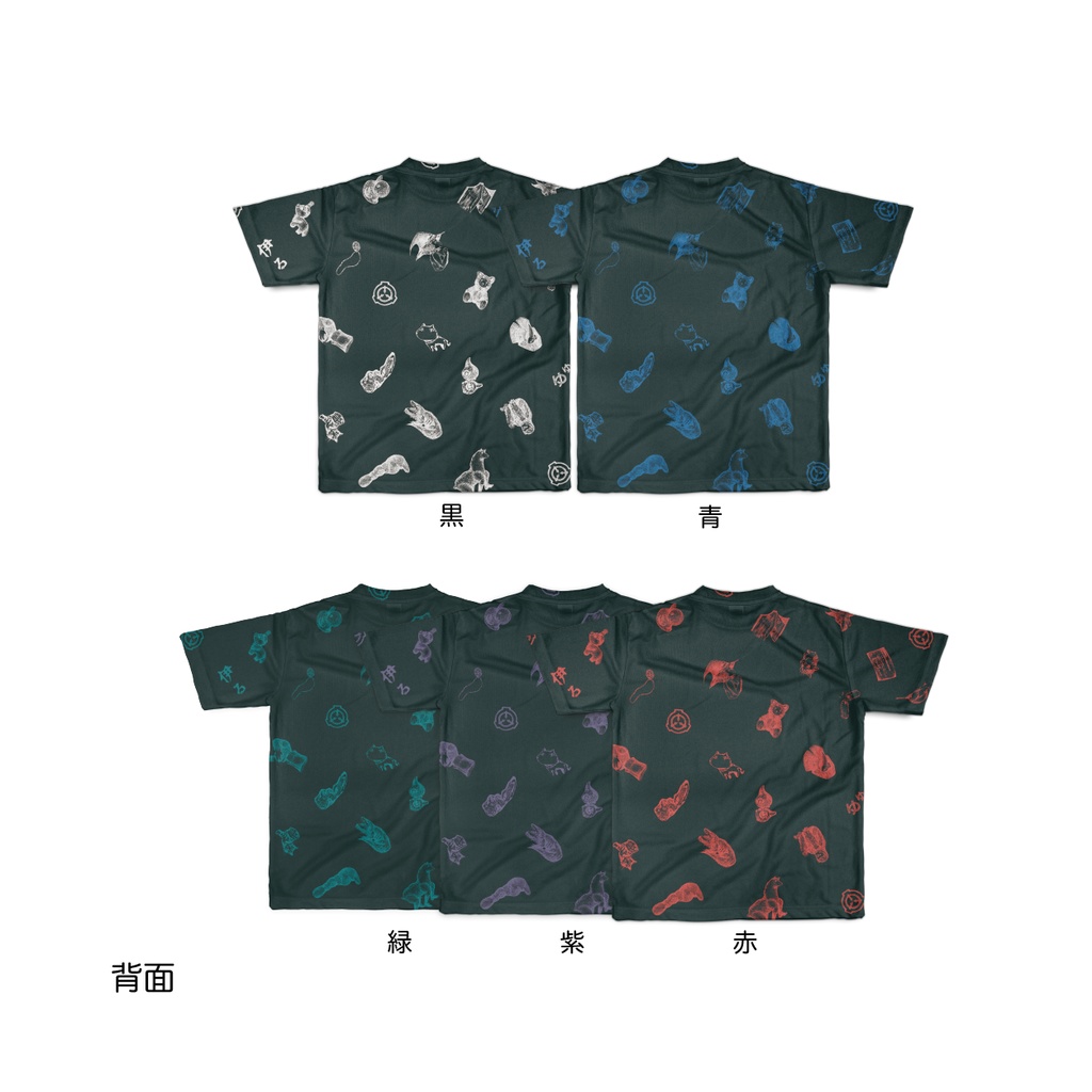 【SCP Foundation】SCiP手描き風Tシャツ(黒地/両面印刷)