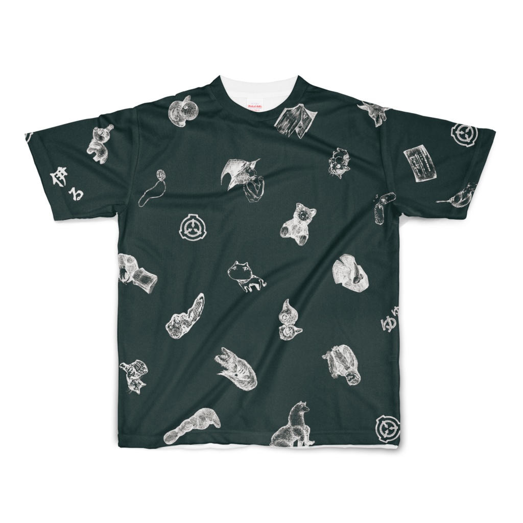 【SCP Foundation】SCiP手描き風Tシャツ(黒地/正面印刷のみ)