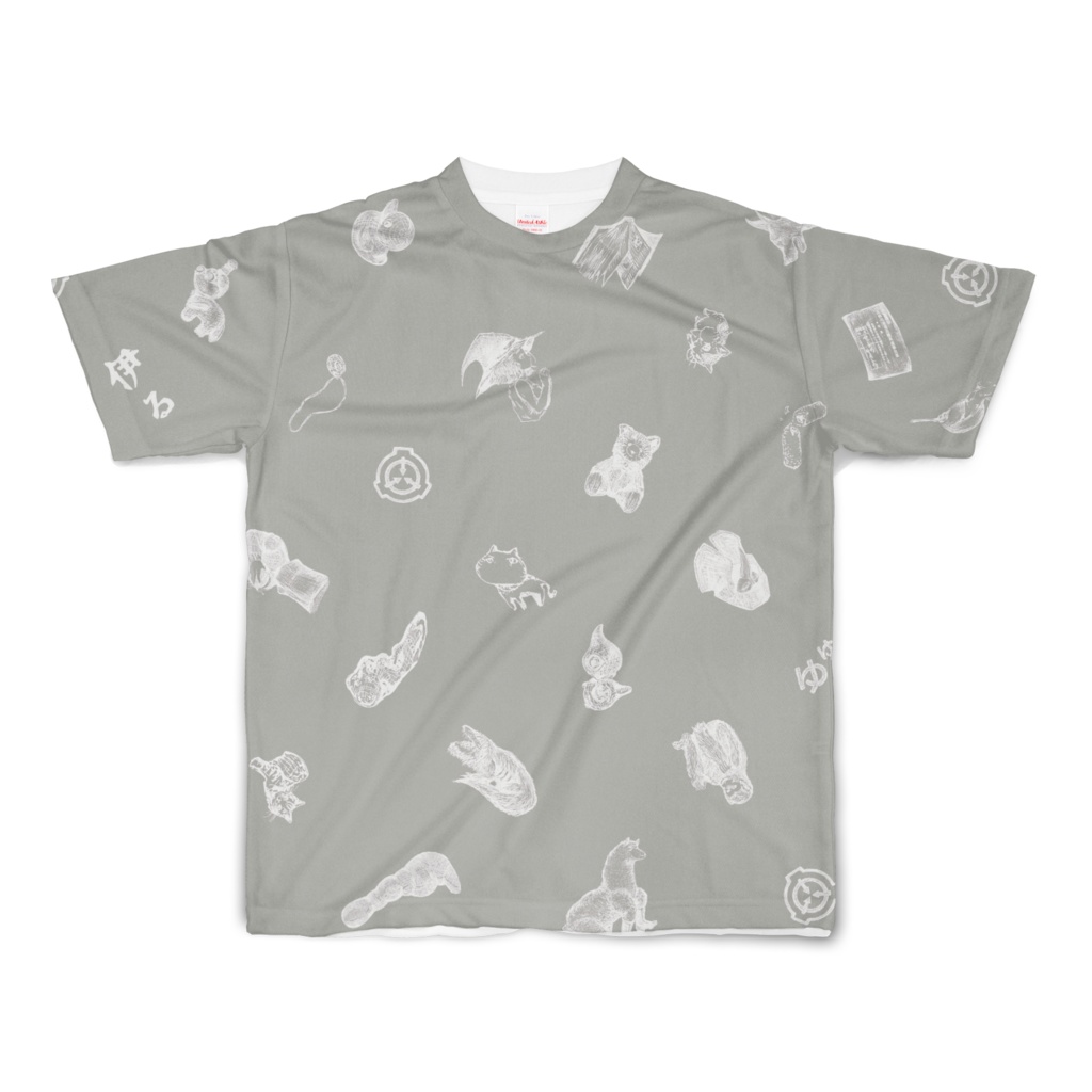 【SCP Foundation】SCiP手描き風Tシャツ(グレー地/正面印刷のみ)