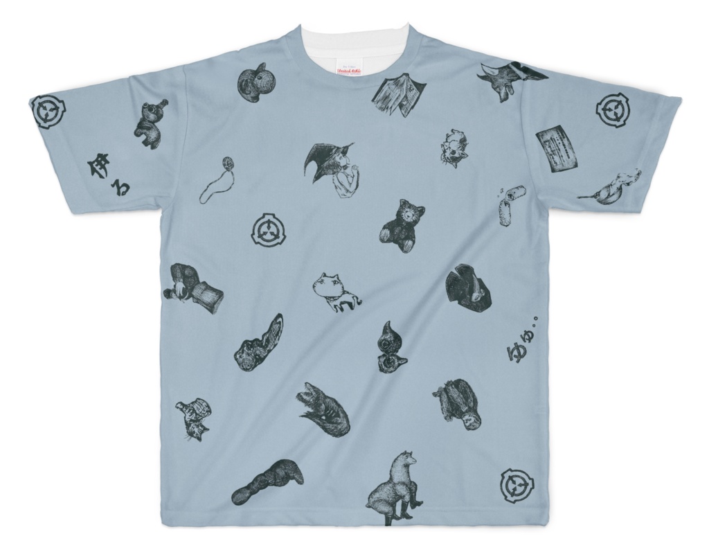 【SCP Foundation】SCiP手描き風Tシャツ(青地/正面印刷のみ)