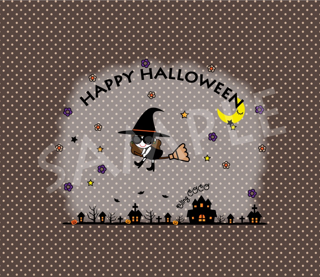 Bling COCO ハロウィン壁紙|スマホ ロック画面・ホーム画面&PC|Navy / Brown