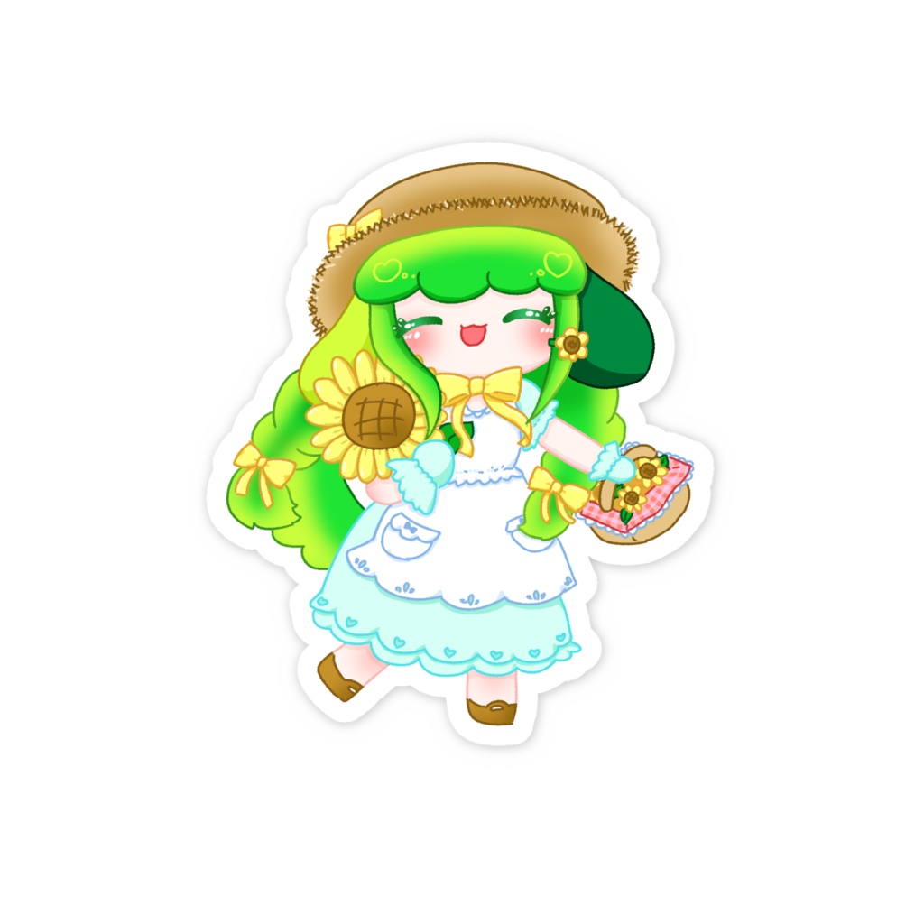 ひまわりおさんぽわかばステッカー