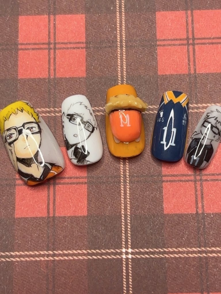 痛ネイル　月島蛍　ハイキュー