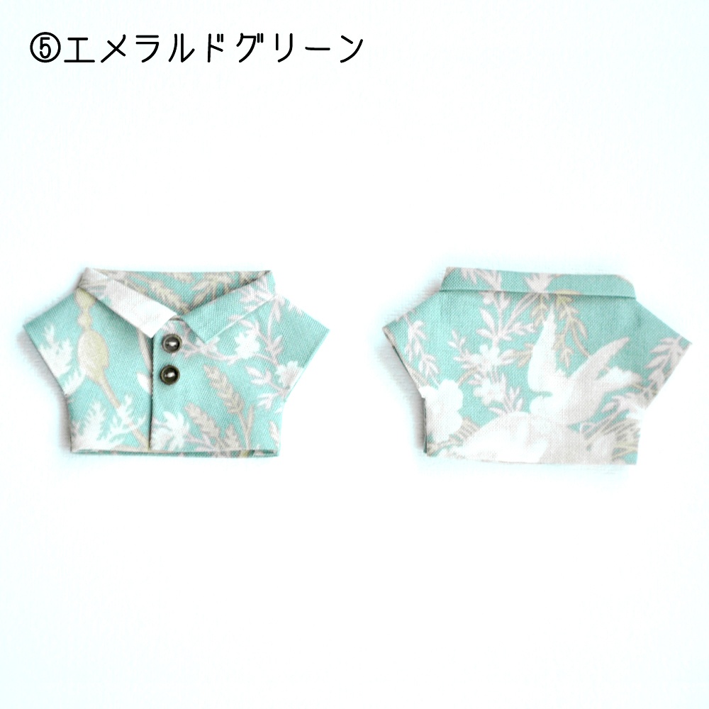 襟付き柄シャツ