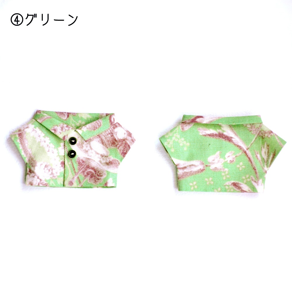 襟付き柄シャツ