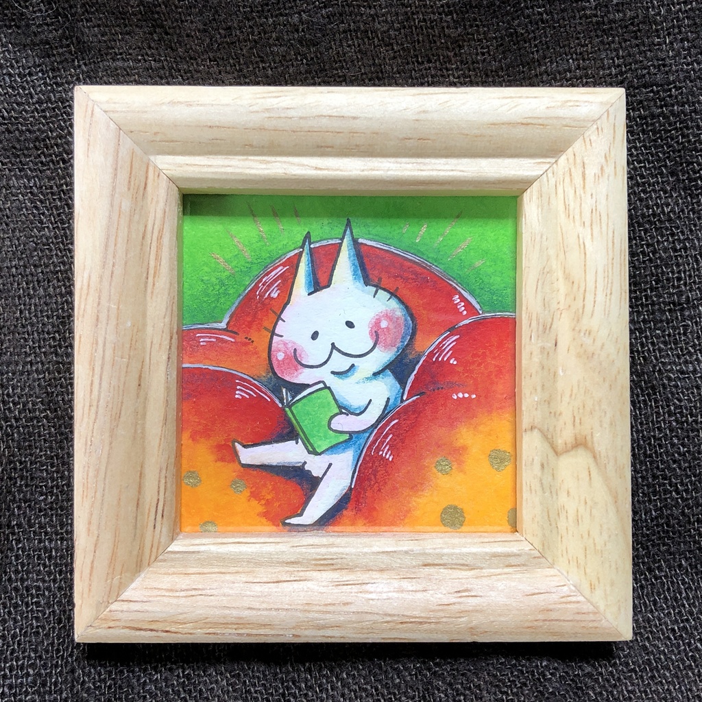 ミニ原画【モフモフクッション】