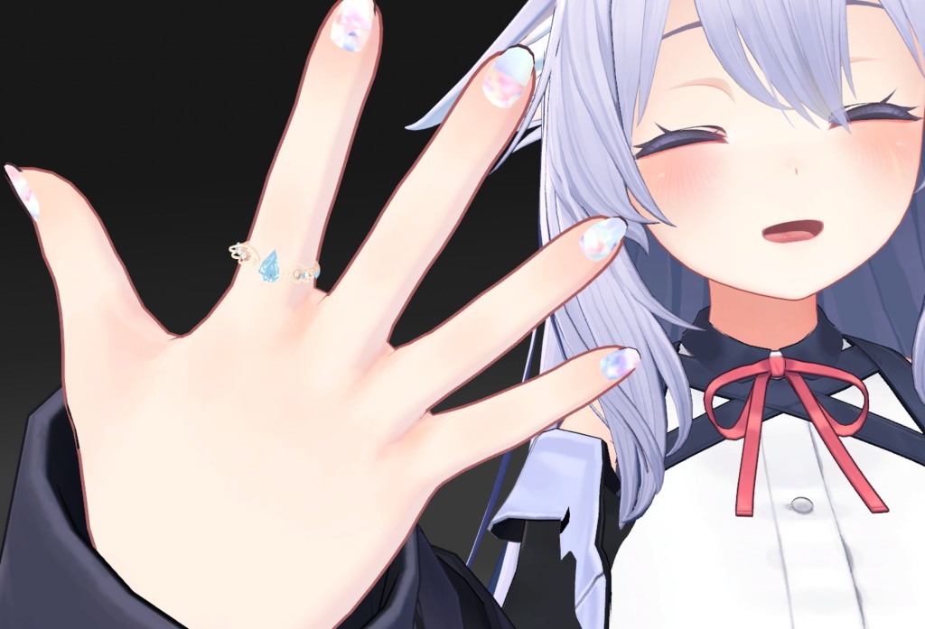 ~宝石の雫~翼モチーフリング