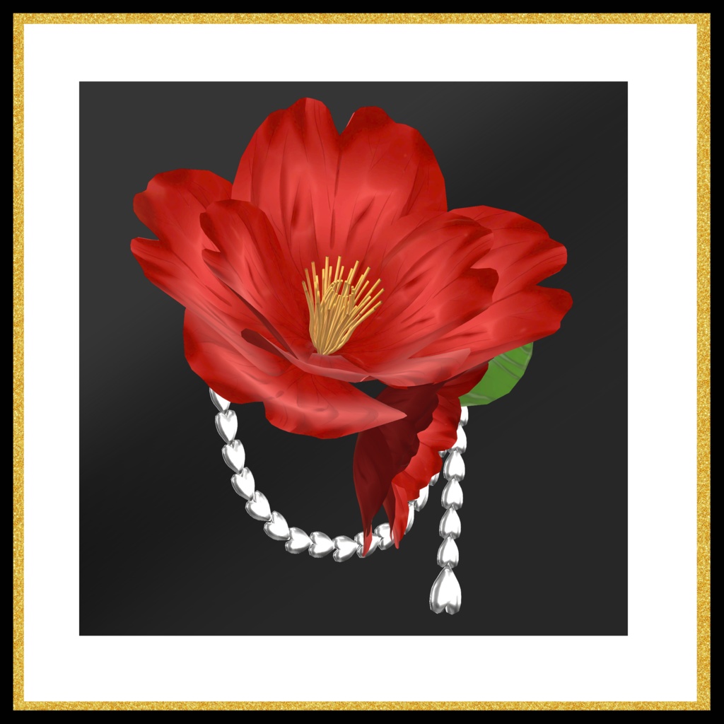 【VRC想定】椿髪飾り