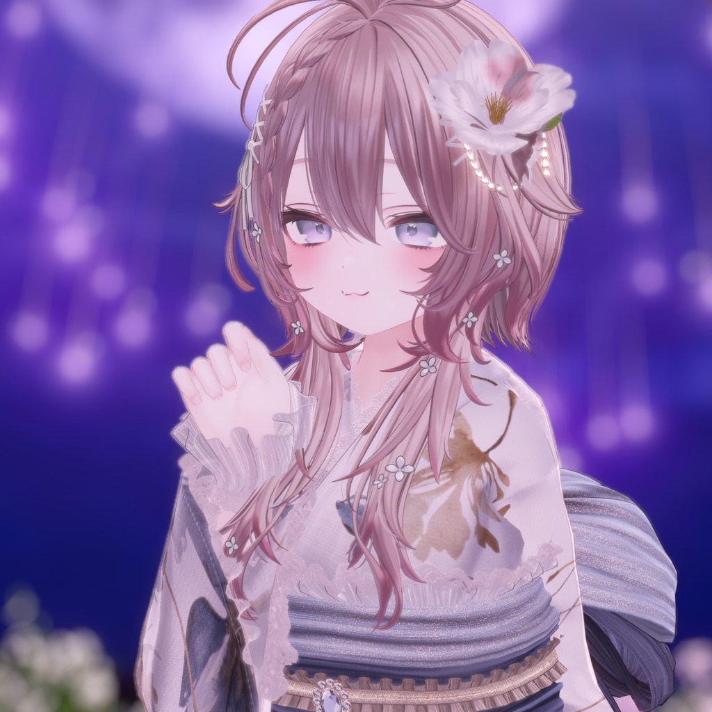 【VRC想定】椿髪飾り