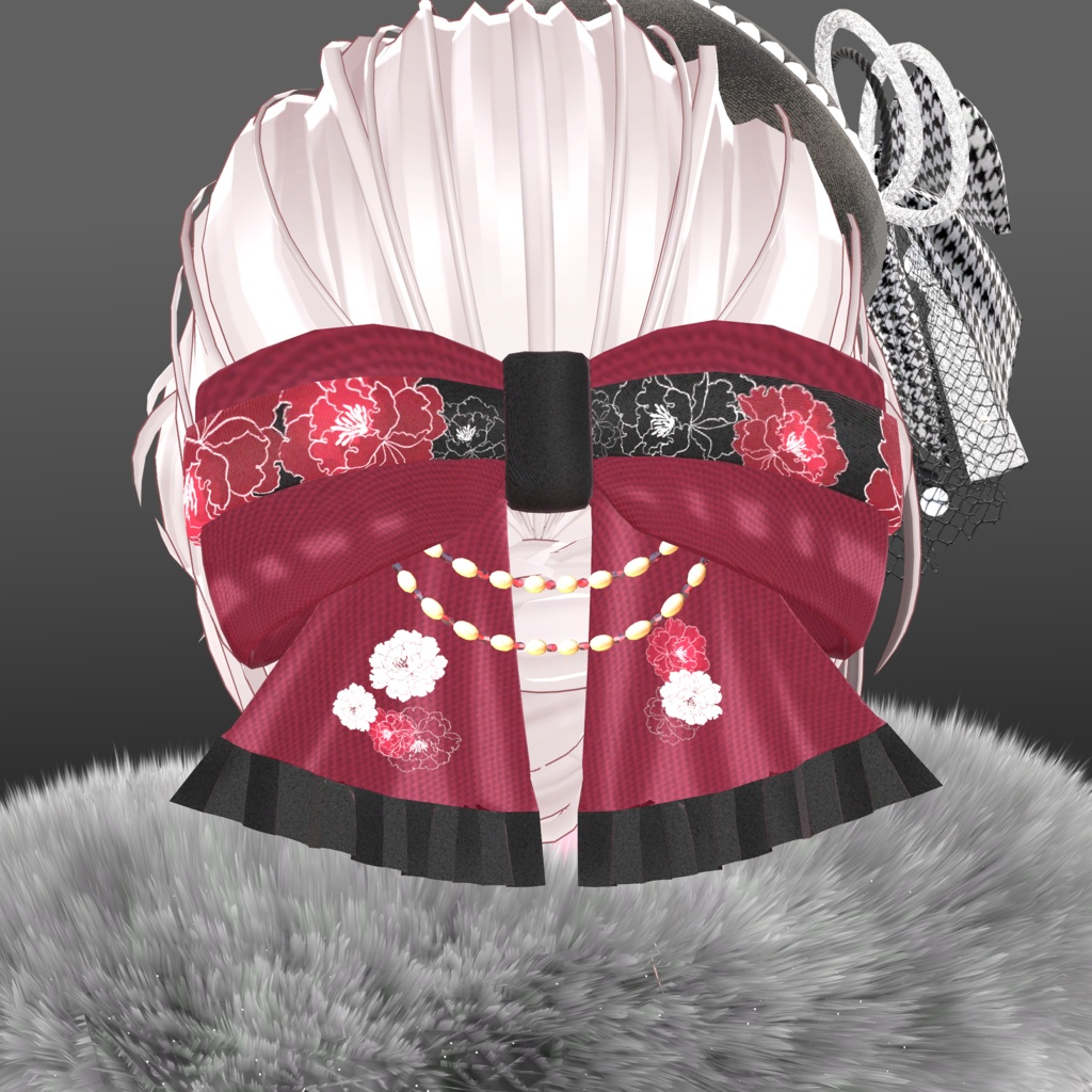 【VRCアバター想定】はんなり和風りぼん