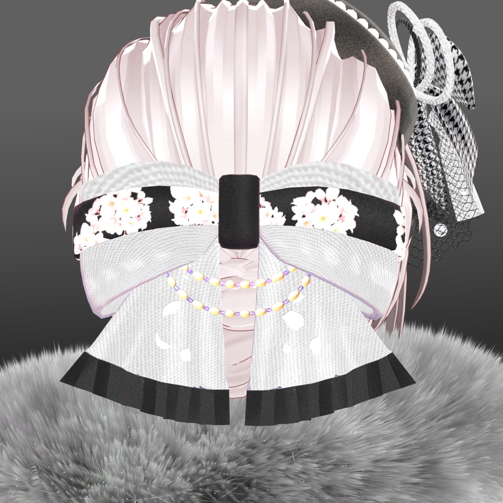 【VRCアバター想定】はんなり和風りぼん