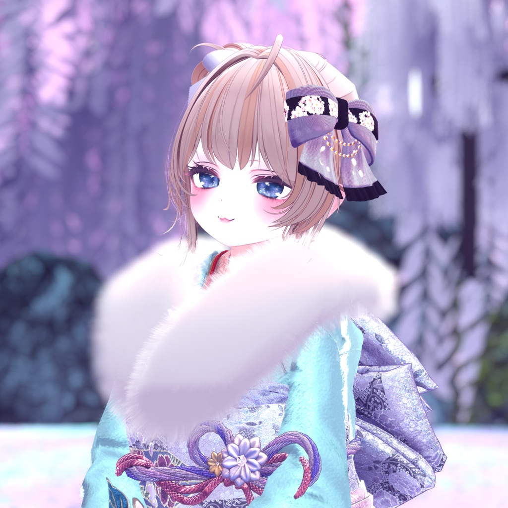 【VRCアバター想定】はんなり和風りぼん
