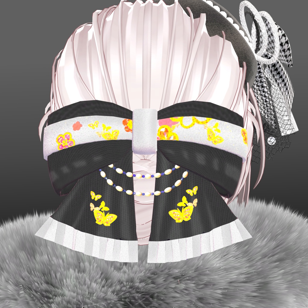 【VRCアバター想定】はんなり和風りぼん