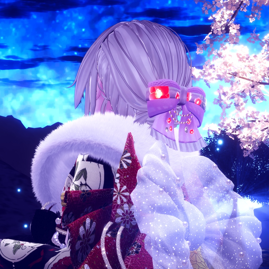 【VRCアバター想定】はんなり和風りぼん