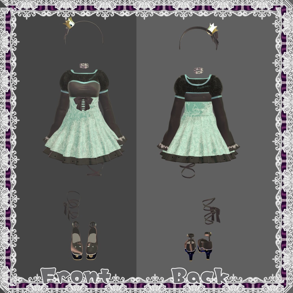 【3アバター】おでかけドレス【衣装】