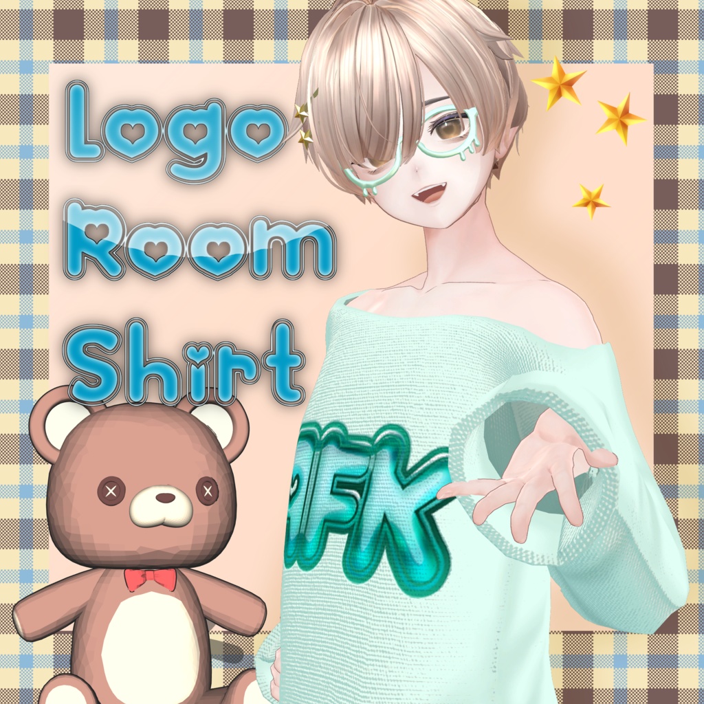【５アバター対応】LogoRoomShirt【VRC衣装】