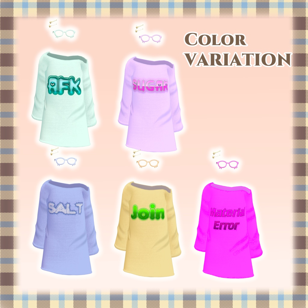 【5アバター対応】LogoRoomShirt【VRC衣装】